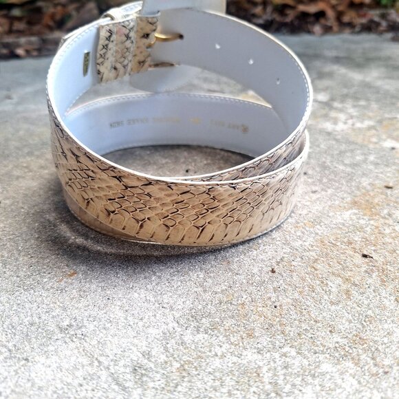 Vintage  Arti Art Genuine Snake Skin Belt  Women\'s M/L  Ivory/Black Unworn main image 3